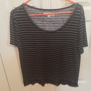 Ann Taylor Loft black striped top